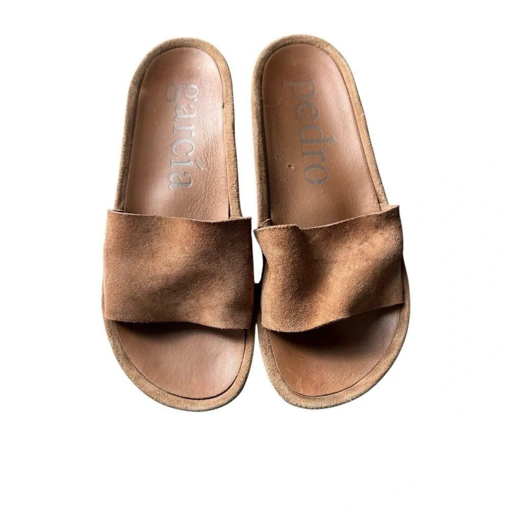 Pedro García -Suede Slide Brown Minimalist Design Sandals Sz 40